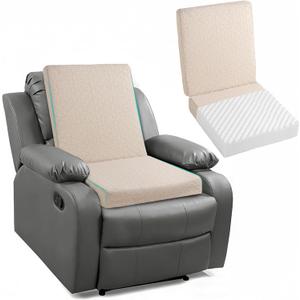Ganondorf Extra Large Egg Crate Recliner Seat Cushion for Elderly Tufted Furry Booster Foam Cushion, Pressure Relief for Long Sitting Orthopedic Chair Cushion for Recliners Office Chairs, Beige