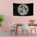 Black and White Tapestry Earth Flags for Classroom Living Room Decoration Poster - 3x5 Feet