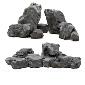 Unocho Aquarium Rocks 10lb Fish Tank Stones Black Rocks for Aquarium Aquascaping Fish Tank Decoration Reptile Basking Platforms Paludarium Bonsai Vivariums(3"7"7pcs)