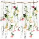 Hoteam 51 Pcs DIY Wildflower Garland Artificial Hanging Flower Backdrop Set Fake Rose Poppy Wild Flower Decor from Ceiling for Wedding Baby Shower Party Birthday Home Garden (White,Champagne,Pink)