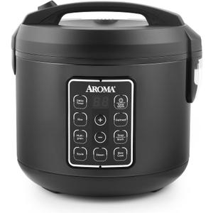 AROMA Digital Rice Cooker, Multicooker, 6-Cup (Uncooked) / 12-Cup (Cooked), Steamer, Slow Cooker, Oatmeal Cooker, Grain Cooker, Auto Keep Warm, 3 Qt, Black, ARC-966BD