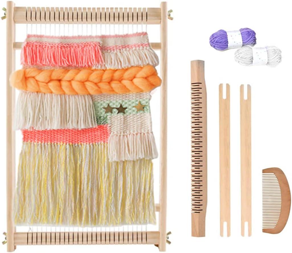 Ayasee Wooden Weaving Loom, Multi-Craft Weaving Frame to Handcraft for Beginners, 15.35x9.84in/39x25cm