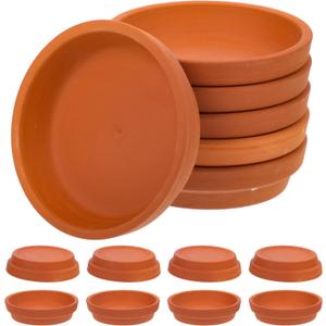 BESPORTBLE 10Pcs Terracotta Pot Plant Saucers, 3.12 Inch Round Terracotta Planter Saucers Small Clay Planter Drip Trays for Indoor Outdoor Plants