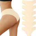 Seamless Underwear for Women No Show Panties for Ladies Bikini Hipster Low Rise Briefs Invisible Cheeky 6 Pack, Size Small