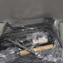 60 Gal (230L) Laundry Hamper 3 Section with Lid, Leather Patchwork Laundry Sorter with Rolling Lockable Wheels and Handle, Laundry Basket Organizer for Laundry Room, Bedroom and Bathroom - Gray