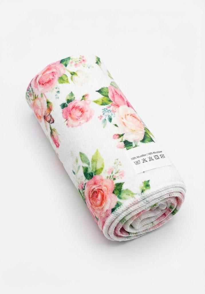 Microfiber Face Towel for Skincare, Soft Floral Print Hair Wrap for Washing Face & Makeup, Highly Absorbent Cosmetic Towel, Gentle on Skin, Travel Friendly