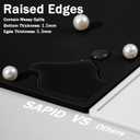 SAPID 32"x24" Extra Large Silicone Mat With Raised Edge, Rolled-Up Silicone Mats For Kitchen Counter Heat Resistant Silicone Mat With Lip, Thick Countertop Protector Mat,Silicone Mats For Crafts,Black