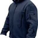 ReFire Gear - Chamarra de velln con capucha para hombre - Clida chaqueta militar, tctica y deportiva (Azul marino oscuro) XXL