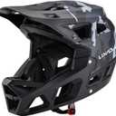 Lixada Adult Bike Helmet, Full Face Mountain Bike Helmet Lightweight Bicycle Helmet with Pads & Visor, Comfort Cycling Helmet Racing Downhill MTB Helmet for Men Women (Large, Camouflage Grey)