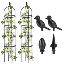 1 Pcs Garden Obelisk Trellis for Climbing Plants Outdoor 6 Ft Rose Bush Round Trellis for Pots Rustproof Metal Plant Flower Trellises for Clematis Vine Jasmine Support Outdoor Indoor