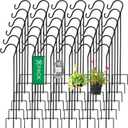 Suzile 36 Pcs Curled Shepherd Hook Outdoor 32'' Tall 1/3 Inch Thick Adjustable Metal Hanging Plant Garden Rust Resistant Bird Feeder Hooks for Baskets Solar Lights Wedding Christmas Black