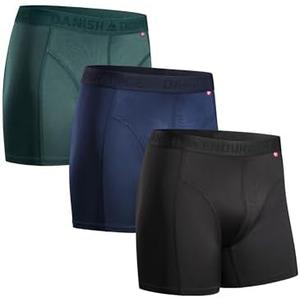 DANISH ENDURANCE Men's Performance Boxer Briefs (3-Pack) – Moisture-Wicking, Quick-Dry Comfort with Extra-Long Fit