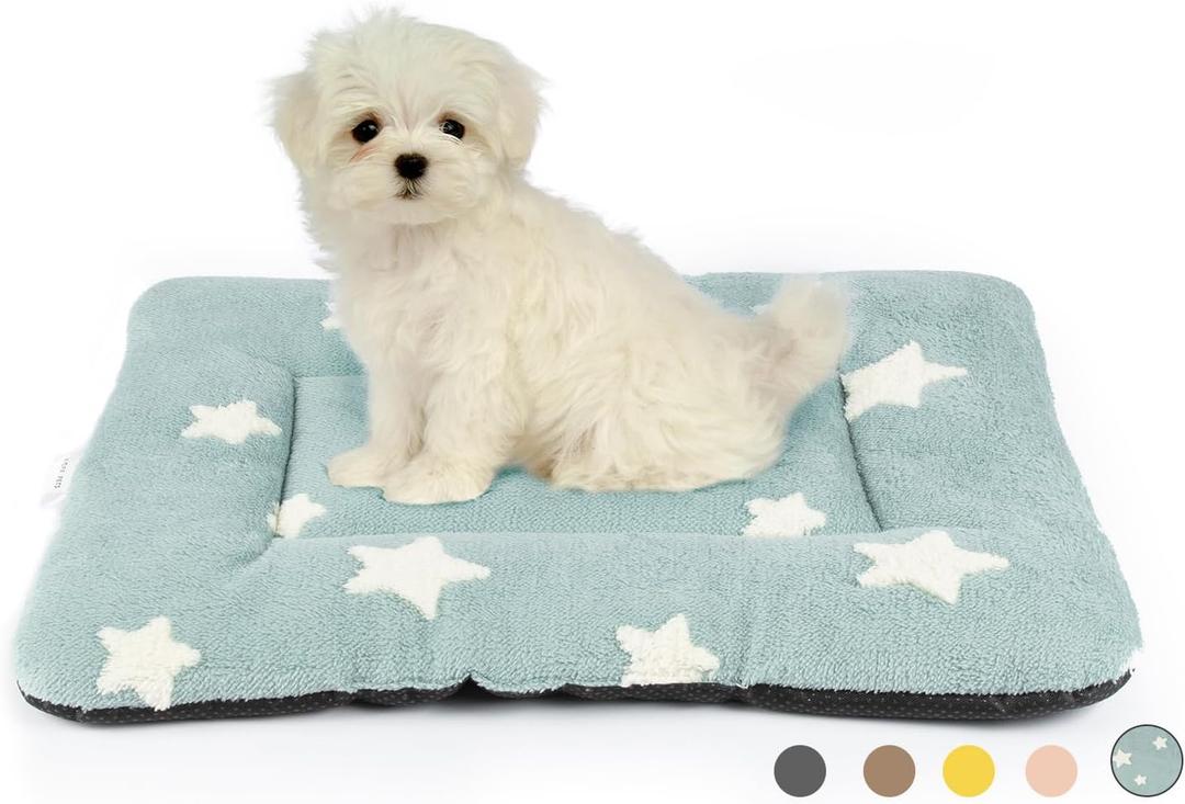 Mora Pets Dog Crate Pad Kennel Bed Crate Mat for Small Dogs Washable Cute Star Pet Bed for Dog Cage Ultra Soft Flat Puppy Cat Kitten Pillow Cushion for Sleeping Anti-Slip Blue 24 x 18