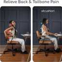 SitCushion Ergonomic Seat Cushion for Sciatica & Tailbone Pain Relief – Extra Large Memory Foam Office Chair Cushion for Long Sitting, Orthopedic Coccyx Cushion for Desk Chair, Car & Wheelchair(Black)