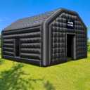 WARSUN Large Black Inflatable Nightclub 20x16.5x12Ft Inflatable Party Tent with Logo Area Inflatable Night Club Tent for Adults Wedding Birthday Raves Dance Floor Yard Party Business