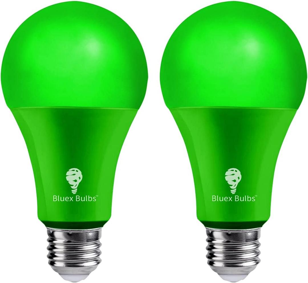 2 Pack BlueX LED A21 Green Light Bulbs - 15W (120Watt Equivalent) - E26 Base Green LED Bulb for Party Decoration, Porch, Home & Holiday Lighting