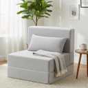 Folding Sofa Bed, Convertible Sleeper Chair, No Assembly, Gray | Boneless Sofa Couch, Foldable Mattress & Back Support, Portable Floor Lounger Futon for Small Apartment, Dorm, Guest Room