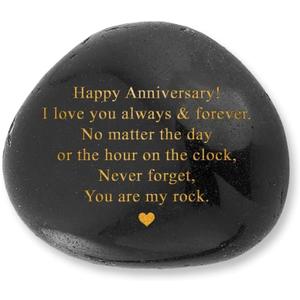 VELENTI Happy Anniversary Decorative Stones Rock - Heartwarming You are My Rock Wedding Presents, Inspiring Anniversaries Keepsake for Her, Decorative Accessories Anniversary Present for Him