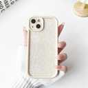 NITITOP Compatible with iPhone 15 Plus Case Silicone Cute Flower Floral Sunflowers Design for Women Girls Artistic Soft TPU Shockproof Full Camera Protection Girly Phone Cover - White