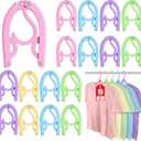 15 Pcs Travel Hangers Portable Foldable Travel Hanger Organizer, Plastic Cruise Ship Accessories Essentials Clothes Hanging Rack Folding Hangers for Traveling Camping Flying RV Europe Suitcase, Multi