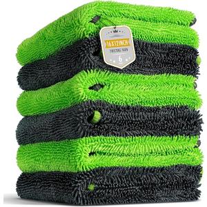VIGORSHINE 6Pack Microfiber Towels for Cars (16"×12") Ultra Absorbent and ScratchFree Car Detailing Cleaning Cloth, Trucks, Home Cleaning, Pet Drying, Boats, and Motorcycles, Gift Packed