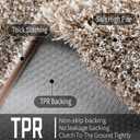 Yimobra Luxury Bathroom Rugs, Fluffy Bath Mats, Non Slip, Water Absorbent Microfiber, Machine Washable, Plush Runner Shower Rugs, Thick Matts for Bathroom Floor&Tub, 60"x 24", Light Brown and White