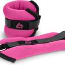 RBX Ankle and Wrist Weights for Women and Men - Velcro Straps, Made for Jogging, Walking, Resistance Training, and Physical Therapy (Set of 2) - Soft Touch Material (1lb (2lb Pair), Pink)