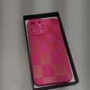 KANGHAR Compatible with iPhone 13 Pro Max Case, Silicone Checkered Cute Pattern, Camera Protection Soft Slim Phone Case for Girls Women -Hot Pink