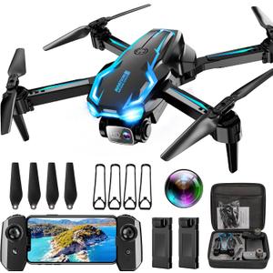 2K HD FPV Drone with Camera for Adults - Altitude Hold, One-Key Takeoff/Landing, 3 Speed Modes, Headless Mode, 2 Batteries, Foldable & Portable, Best Gifts for Beginners, Teen Boys & Girls