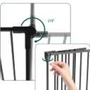 Babelio 16" Baby Gate Extension for Foldable Extra Wide Gates, 30" Tall Metal Dog Fence Extension, Black