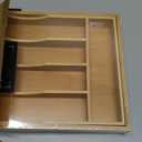 Expandable Bamboo Kitchen Drawer Organizer for Cutlery and Utensils, Adjustable Bamboo Wood Cutlery Tray in Drawer for Flatware and Silverware in Kitchen, (Natural) (7 Slots Expandable)