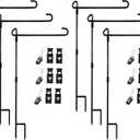 Garden Flag Pole Stand Holder, 6 Pack Garden Flags for Outside with Flag Stopper and Clip Waterproof Powder-Coated Paint for Flag Pole Holder for Outside House,Yard Flags for Outside