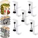 ST SoleMe.Tc Fireplace Garland and Stocking Holder, 2 in 1 Mantel Hangers, Essential Christmas & Xmas Decoration (White, 5pcs)