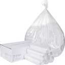 TYPLASTICS 33 Gallon Clear Trash Can Liners - 33" x 40" - High Density Garbage Bags - Case of 500 - Multipurpose for Office, Outdoor, Recycling, Industrial and Commercial (1 Count (Pack of 500))