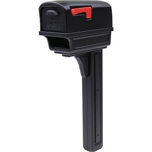 Architectural Mailboxes Gentry Plastic, Dual Access, Mailbox and Post Kit, GGC1B00AM, Black, Large Capacity