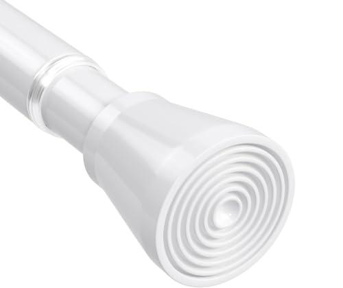 White Shower Curtain Rod 45 to 77 Inch,Shower Rods for Bathroom,Spring Tension Curtain Rod No Drilling for Windows Doors Closet Kitchen Wardrobe