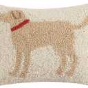 Peking Handicraft 30JES1457C12OB Light Brown Dog Wool and Cotton Pillow, 8 X 12 inch