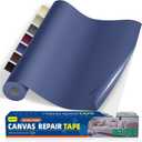 Self-Adhesive Canvas Repair Tape, 16" x 40" Waterproof Canvas Repair Patch, Fabric Patch Repairs Kit for Furniture, Tents, Sunbrellas, Boat Covers Awnings, Couches, Clothes, Bags Dark Blue