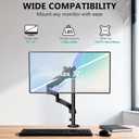 WALI Single Long Monitor Arm - Computer Monitor Arm Desk Mount for 13-32 inch, Hold up to 19.8lbs, Extra Long Adjustable Stand, Full Motion Tall Arm, VESA 75/100mm, (GSDM001L)
