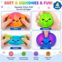 Colorful Dumpling Squishies New Mystery Squishies Dumpling with Box Stress Relief Balls Sensory Toys Desk Squeeze Toys Gift(4PC)