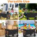 Wagons Carts Foldable, 360LBS Folding Utility Heavy Duty Wagon Cart with Wheels, 100L Portable Utility Outdoor Wagon for Shopping, Beach, Camping, Sports, Garden