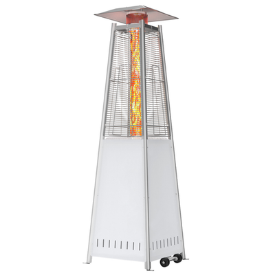 Pyramid Patio Heater, 48000 BTU Outdoor Heater With Wheels And Ignition, Stainless Steel