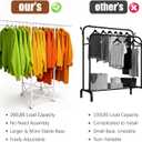 Clothes Rack, Rolling Clothes Drying Rack for Hanging Clothes Portable Foldable Laundry Rack for Air Drying Clothing Double Rods, Metal Garment Racks 21.7"*56.7"*60.6", White