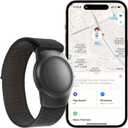 GPS Tracker for Kids, Teen, Special Needs, and Elderly, Works with Find My (iOS Only) APP, Waterproof, No Monthly Fee (Black)