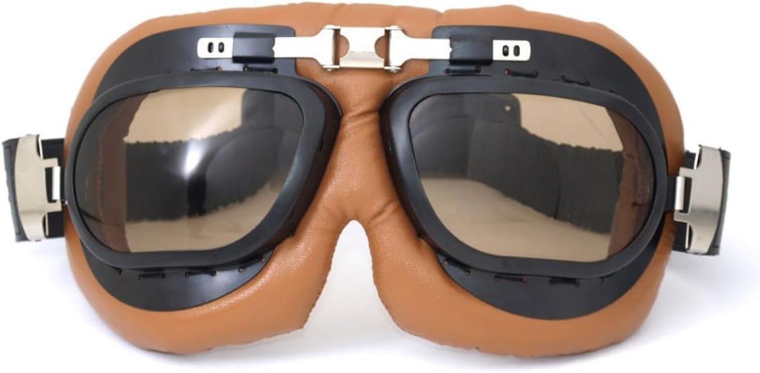 Motorcycle Goggles Vintage Aviator Pilot Style Cruiser Scooter Motocross Goggle for Men, Women,Adults