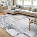 Calore Rugs Mordern Soft Abstract Distressed Area Rugs for Living Room/Bedroom/Dining Room,Medium Pile Carpet Floor Mat (5.2 x 6.5 ft, Gray/Green/Grey)