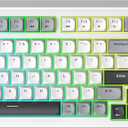 AULA 99 Wireless Keyboard, Custom Computer Keyboard, Tri-Mode Bluetooth 5.0/2.4GHz/USB-C Cute Creamy Gaming Keyboards with Number Pad, RGB Backlit Media Knob Programmable Keybaord for PC Gamer - White