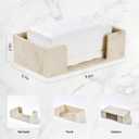 Marble Beige Napkin Holder for Bathroom, Countertop Paper Towel Dispenser for Kitchen, 10"L x 6"W for Multifold, C Fold, Trifold, Z Fold - Disposable Hand Towel Organizer, Guest Towels Holder