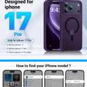 Magnetic for iPhone 17 Pro Case, [Anti-Slip] [Military-Grade Drop Protection] [Camera Protection] Skin-Friendly Slim Matte Shockproof Protective for iPhone 17 Pro Phone Case, Purple
