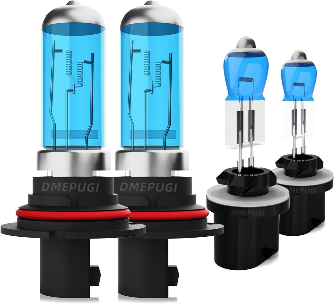 Halogen Headlight Bulbs Fit for Dodge Ram 1994-2001 Lights bulb,9007 High/Low Beams + 880 Fog Lights,6000K White Bright,300% Brightness,Plug N Play,Pack of 4